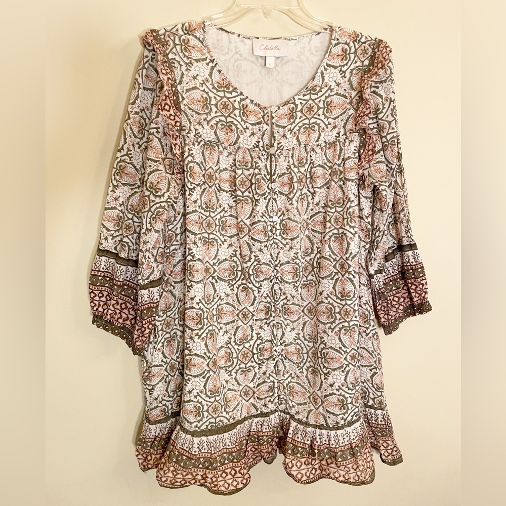 REVOLVE Cleobella Meadow Mini 3/4 Sleeve Dress Size Large